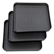 Paris Set med 3 skoställ, skodroppbricka i plast, liten skomatta, droppmatta, hylla, skobricka, droppbricka, 35x27x3 cm