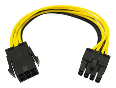 Fiauli 6-pins till 8-pins PCI-E Strömkonverteringsförlängningskabel för Grafikkort