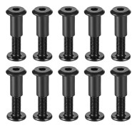 Skruvpost Passar 5/16\"(8mm) Håldiameter, Han M6x25mm Bindningsbultar Läderfäste Kolstål Svart 10 Set