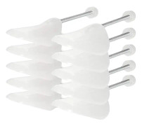 Set med 5 par plastskoträd, skoform, justerbar storlek 38-44, transparent