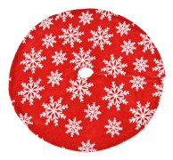 Snöflinga Julgransskjort för Juldekorationer Snöflinga Julgransskjort Plysch Julparty Dekoration Röd (120cm)