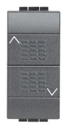 Dubbel tryckknapp för rulljalusier 1 modul - Livinglight - Antracit - L4037 - BTicino
