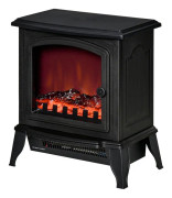 Rootz elektrisk öppen spis - Fristående värmare - Flameffekt - Transparent glasdörr - 1000W/2000W - 36,5 cm x 24 cm x 45,5 cm