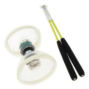 1/2/3 Jongleringsleksaker Triple Light Diabolo med Handtag & Vit 13cm 1st