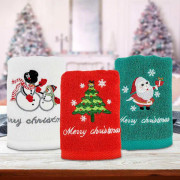 Jultomte Snögubbe Julgran Ornament Present Handduk Multifunktionella Julhanddukar Dekoration (3-pack)