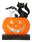 Halloween Dekoration i Trä med LED-Ljus Halloween Dekorationer Halloween Pumpa Svart Katt Bord