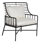 Fåtölj Home ESPRIT Vit Svart Metall 70 x 68 x 79 cm