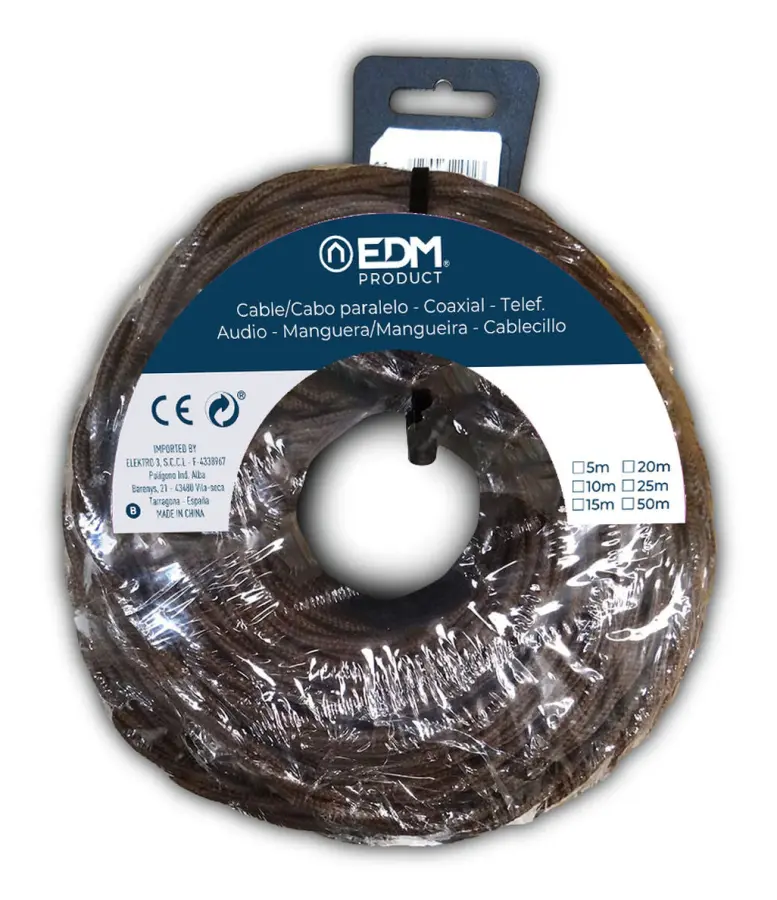 Parallel interfacekabel EDM 11993 Brun 25 m 3 x 1,5 mm