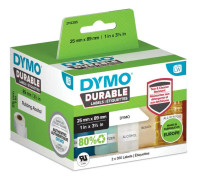 DYMO 2112285 Etikettrulle 89 x 25 mm Polypropenfilm Vit 700 st Permanent Universaletiketter, Adressetiketter
