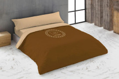 Täckslagsset Hosteline LOGO Beige Säng 180 260 x 240 cm 4 Delar