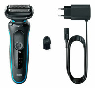 Braun Series 5 51-M1000s, Folierakapparat, AutoSense, Svart, Blå, Batteri, Litium-Ion (Li-Ion), Inbyggt batteri