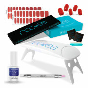 Beauty Red Starter Kit | 2 förhärdade gelnagelklistermärken|UV/LED-lampa|Gel Top Coat Glansigt|Quartz Stick