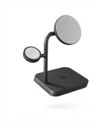 ZENS 4-in-1 - Trådlös laddningsplatta/laddningsstativ + växelströmsadapter - 18 Watt (24 pin USB-C) - svart