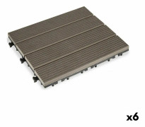 Interlocking golvplattor Ibergarden SM-4P-ALDH Svart Polyetylen Komposit 30 x 2,6 x 30 cm (6 antal)