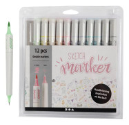 Tuschpennor Sketch Marker pastellfärg