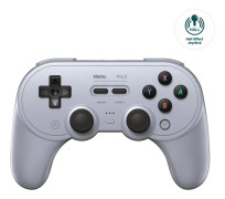 8Bitdo Pro 2 - Hall Effect Joystick - spelkontroll - trådlös - Bluetooth - grå - för Nintendo Switch, PC, Steam, Raspberry Pi
