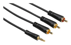 HAMA Kabel 4pin 3,5mm-3xRCA Guld Svart 1.5m