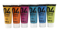 A-Color akrylfärg, mixade färger, 04 - Glitter, 6x20ml