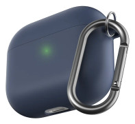 KeyBudz PodSkinz HyBridShell Series Keychain Case - Hårt Premium skal i tre lager för dina Airpods 3 - Midnattsblå