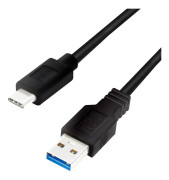 LogiLink CU0170, 2 m, USB A, USB C, USB 3.2 Gen 1 (3.1 Gen 1), 5 Gbit/s, Svart