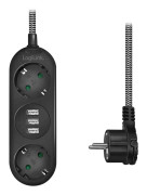 LogiLink Grenuttag Jordat 3vägs 3xUSB F