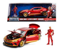 Marvel Iron Man 2016 Chevy Camaro med figur Metall 1:24