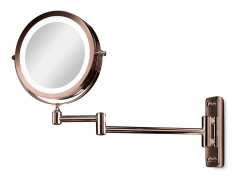 Gillian Jones- Double sided wall mirror w. LED - x1/x10 magnification - kobber