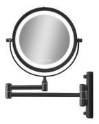Gillian Jones - Double-Sided Wall Mirror w. LED Light x10 Magnification - Black
