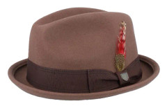 Brixton - Brun fedora Hatt - Gain Bison Fedora @ Hatstore