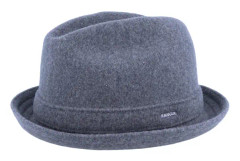 Kangol - Grå fedora Hatt - Wool Player Dark Grey Fedora @ Hatstore