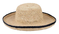 Seeberger - Beige straw Hatt - Raffia Bolero Crochet And Braid Mix Linen Straw Hat @ Hatstore