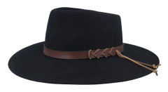 Brixton - Svart traveler Hatt - Big Australian Woolfelt By Statesman Black Traveller @ Hatstore