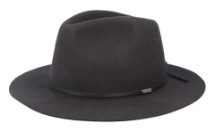 Brixton - Svart fedora Hatt - Wesley Packable Washed Black Xl Fedora @ Hatstore