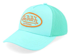 Von Dutch - Blå trucker Keps - Kids Oval Patch Green/Turquoise Trucker @ Hatstore