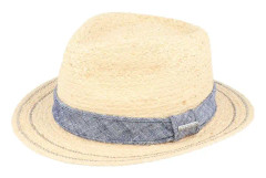 Stetson - Beige straw Hatt - Traveller Raffia Beige/Denim Straw Hat @ Hatstore