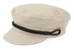 CTH Ericson - Beige vega Keps - Kids Oscar Jr. Slub Kakhi Flat Cap @ Hatstore