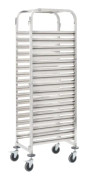 vidaXL Köksvagn för 16 brickor 38x55x163 cm rostfritt stål Silver