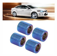 4 st. Bilhuvudstöd Krage Ring Dekoration Aluminiumlegering för Bil SUV Lastbil Inredning Dekoration Blå