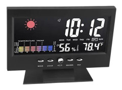 YOSOO väderprognosklocka Väderprognos Klocka ABS LED-färgskärm Multifunktionell Temperatur Luftfuktighet Deco Pendel