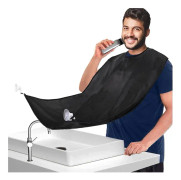 Svart Present till Pappa/Män från Dotter Son, Skäggfångare Bib Förkläde, med 4 Sugkoppar Presenter till Morfar/Honom, Fars Dag/Födelsedag/Årsdag/...