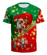 Julklappströja med tryck för kvinnor och män, kortärmad, partytopp, L 2XL