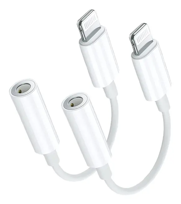 Apple Mfi Certifierad 2-pack Lightning till 3,5 mm Hörlursadapter, iPhone Dongelkabel Hörlurar Konverterare Kompatibel med IP
