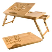 Laptopställ i Bambu / Stativ till Laptop - Justerbar höjd & vinkel