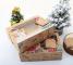 12-pack Kraftpapperspresentaskar - 3 Juldesign - med Visningsfönster - Bagerikartong - Presentinslagning