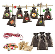 Adventskalender att fylla, 24 adventskalendrar att fylla själv med tygpåsar, julkalender att fylla stor, adventskalender att fylla tyg komp