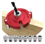 Självcentrerande Dübeljigg i Aluminiumlegering, Hålslagare, Lokator, Precis Positionering, Dübelborrguide med 8 Borrhylsor