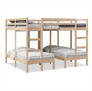 Våningssäng 3 platser 140x200/70x140 cm massiv furu