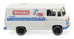 Wiking 027058 H0 Lastbilar modell Mercedes Benz L 406 van Westmælk