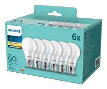 6-pack LED E27 Normal Frost 60W 806lm