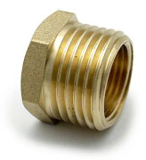 Reduceringsnippel i mässing - 1/2"x3/8"